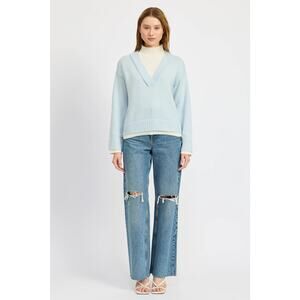 En Saison Ayden Sweater Top Ice Blue XS NWT